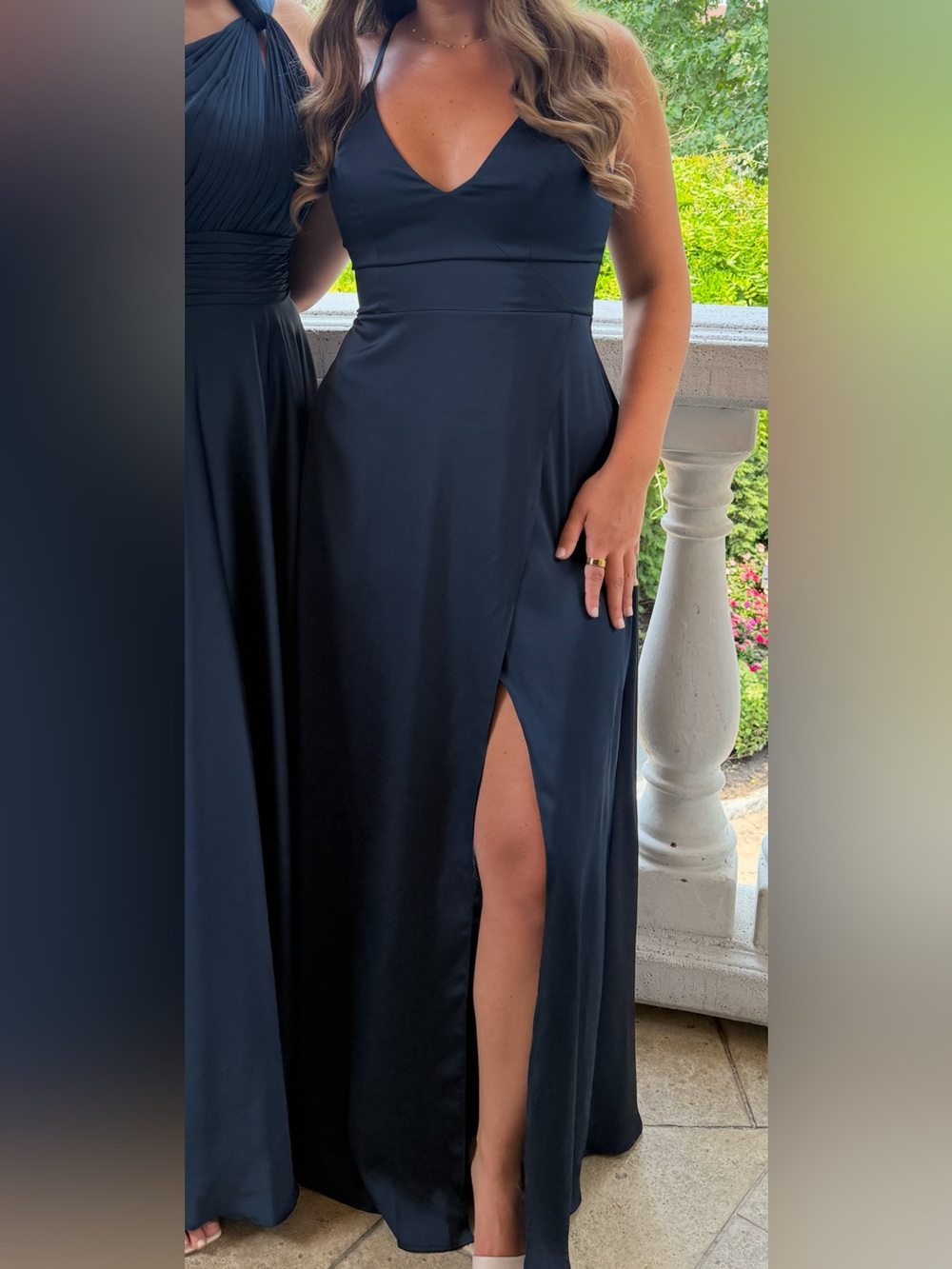 Azazie Halsey Dress in Navy